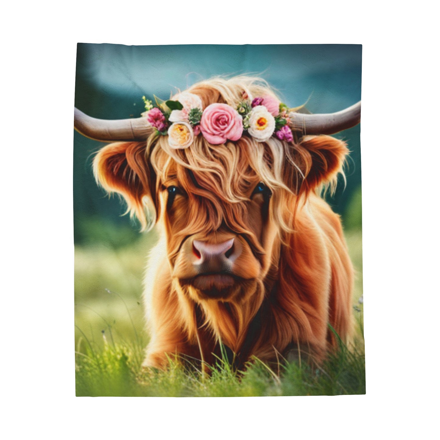 Velveteen Plush Highland Cow Blanket