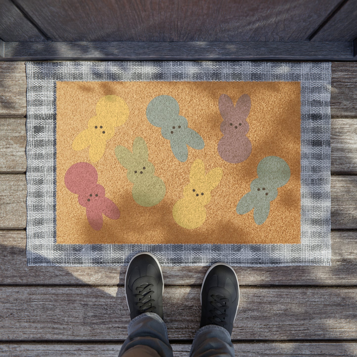 Peep Bunny Easter Doormat