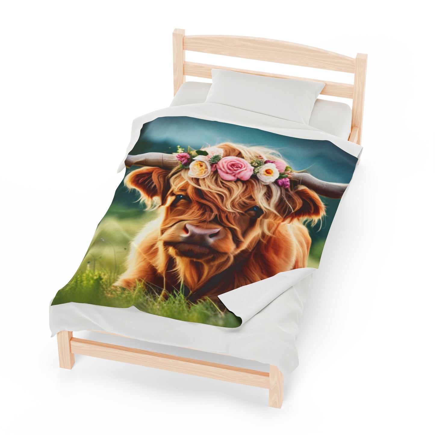 Velveteen Plush Highland Cow Blanket