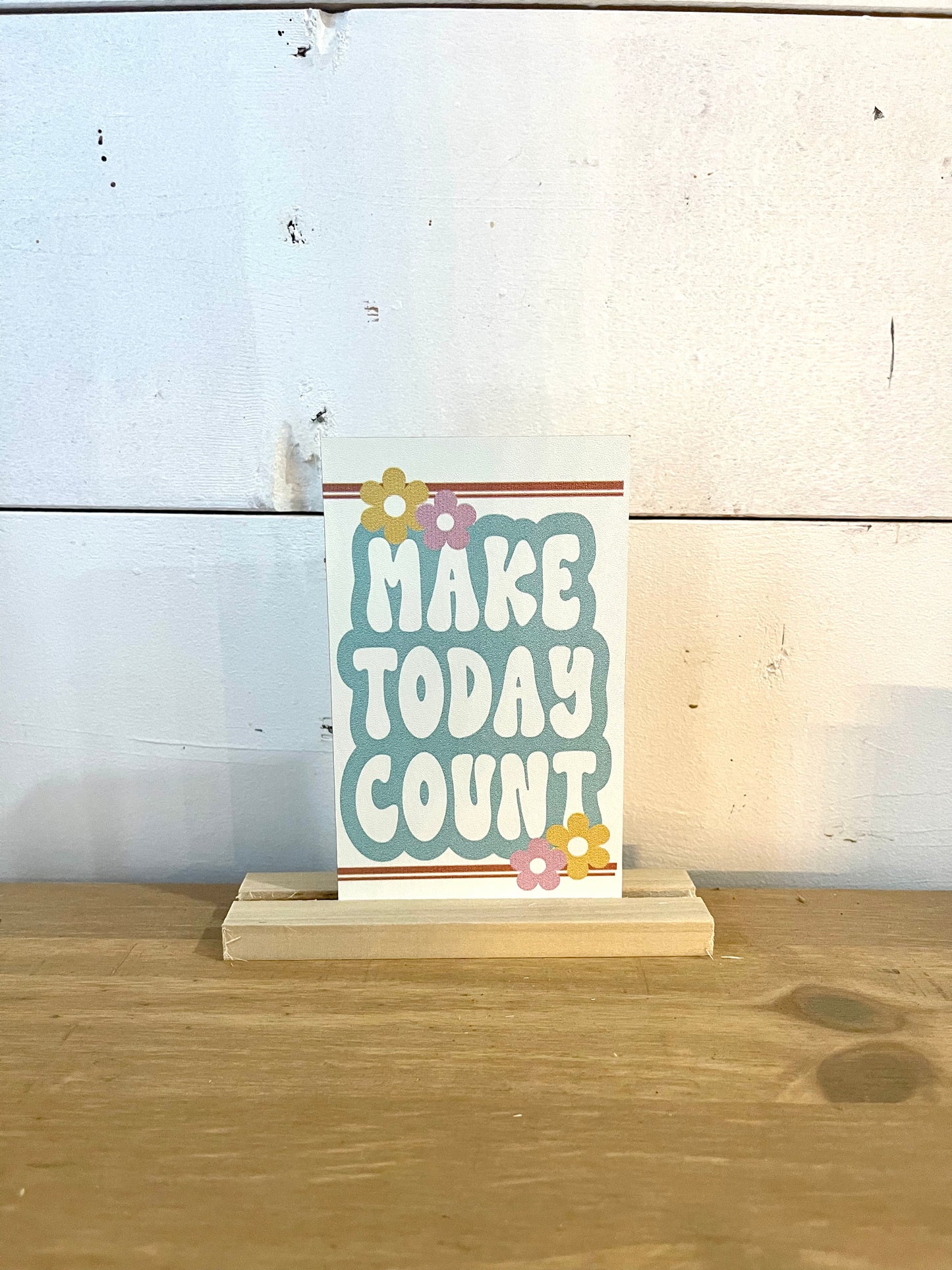 boho classroom sayings small wooden desk sign cards wood stand attendance shine bright make today count