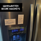 Your actual handwritten Recipe/Letter transferred to wood refrigerator magnet Sign