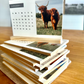 2024 Highland Cow Calendar Shelf Sitter Removable Sign; Replaceable Sign; New Year Desk fluffy cow