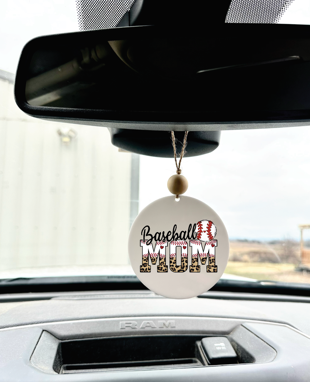 Baseball Mom Car Charm cute accessory leopard print