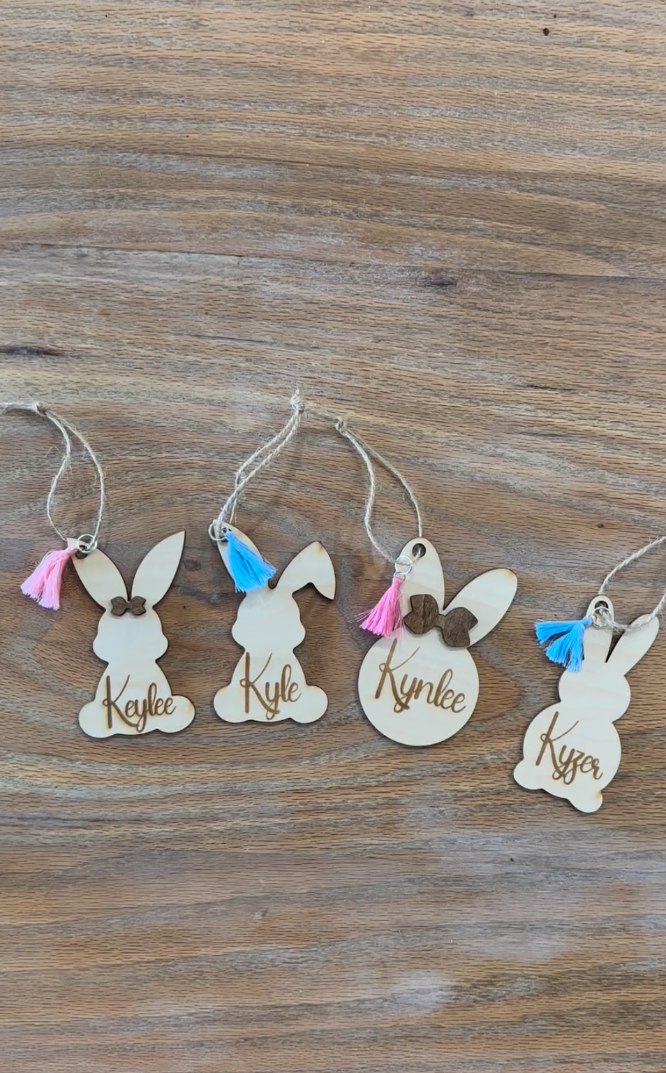 Easter bunny engraved personalized Easter Basket tag