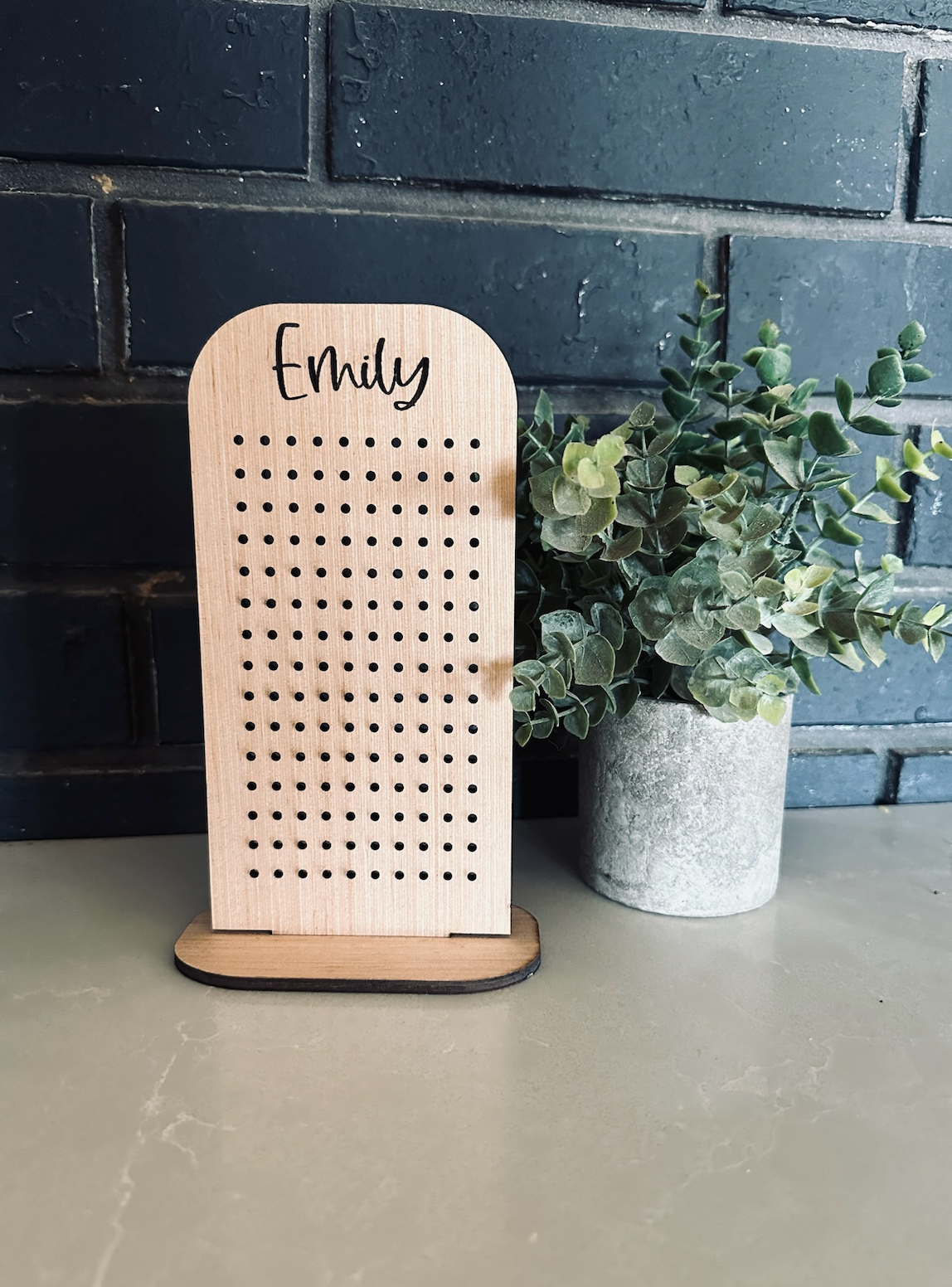 Personalized Wood Earring Holder