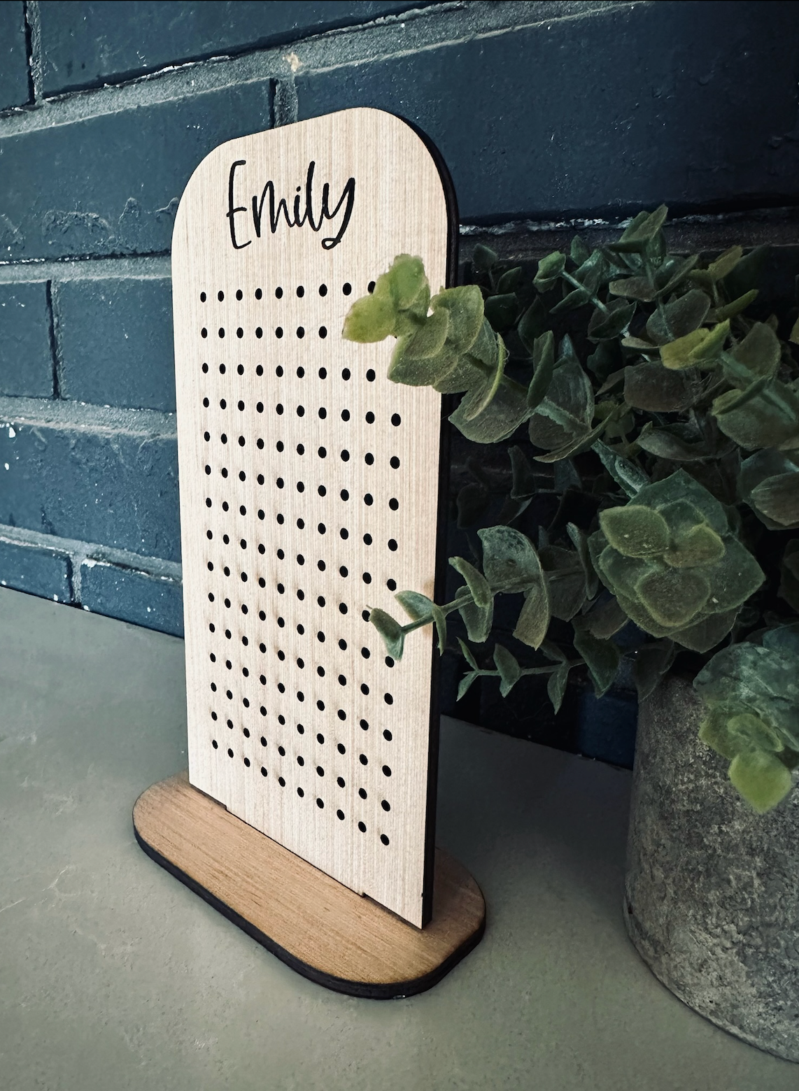 Personalized Wood Earring Holder