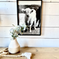 Betty White Calf Black and White Ranch Angus Calf Farm Animal wood sign Simply Country Ranch