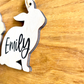 personalized wood Easter Bunny Basket tag