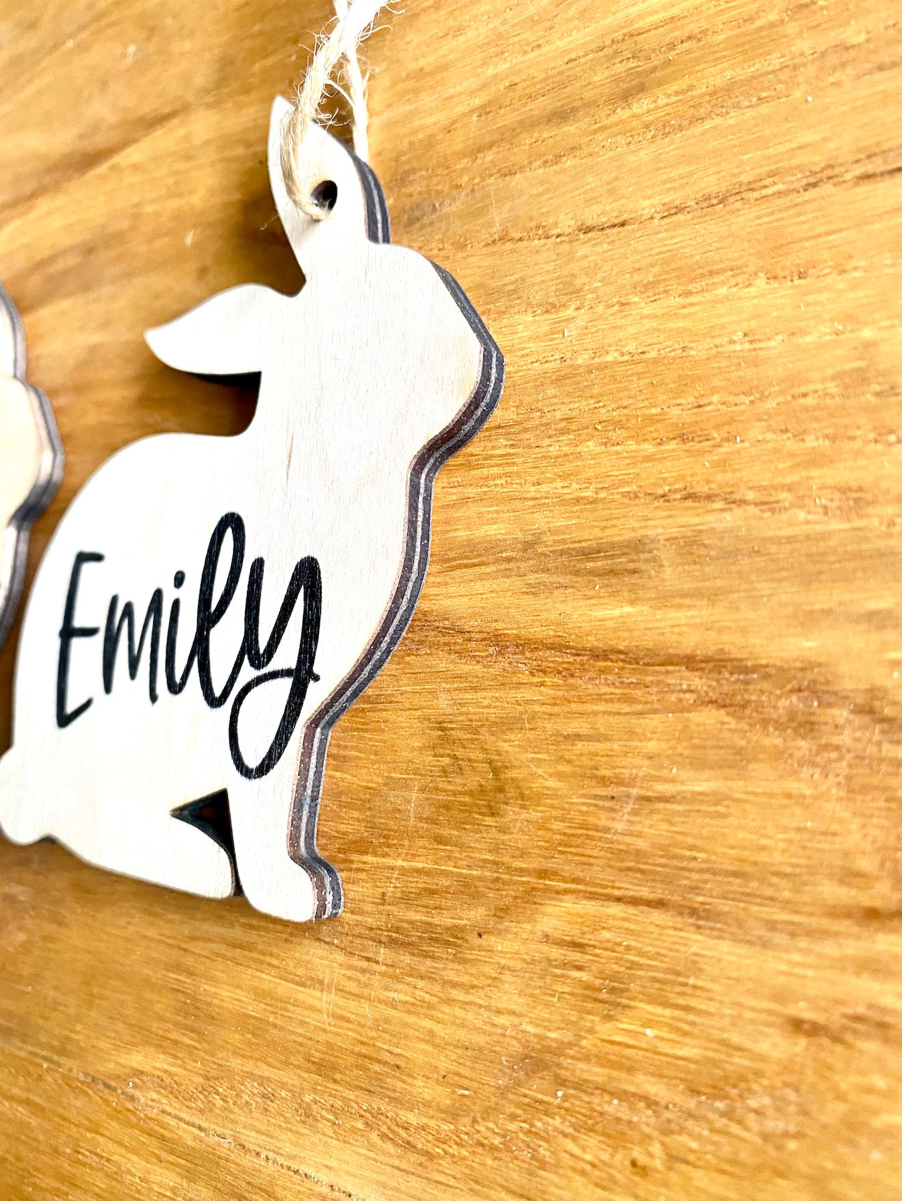 personalized wood Easter Bunny Basket tag
