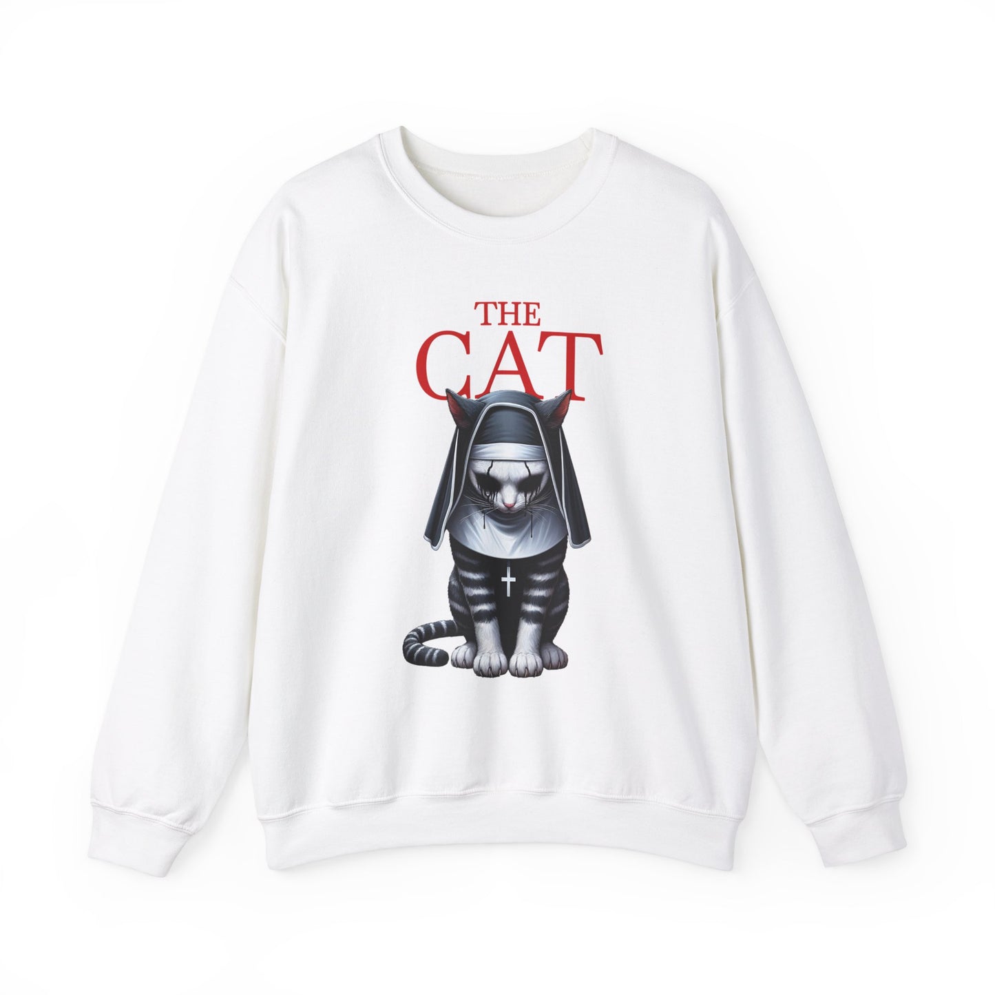 cat nun halloween humor Unisex Heavy Blend™ Crewneck Sweatshirt