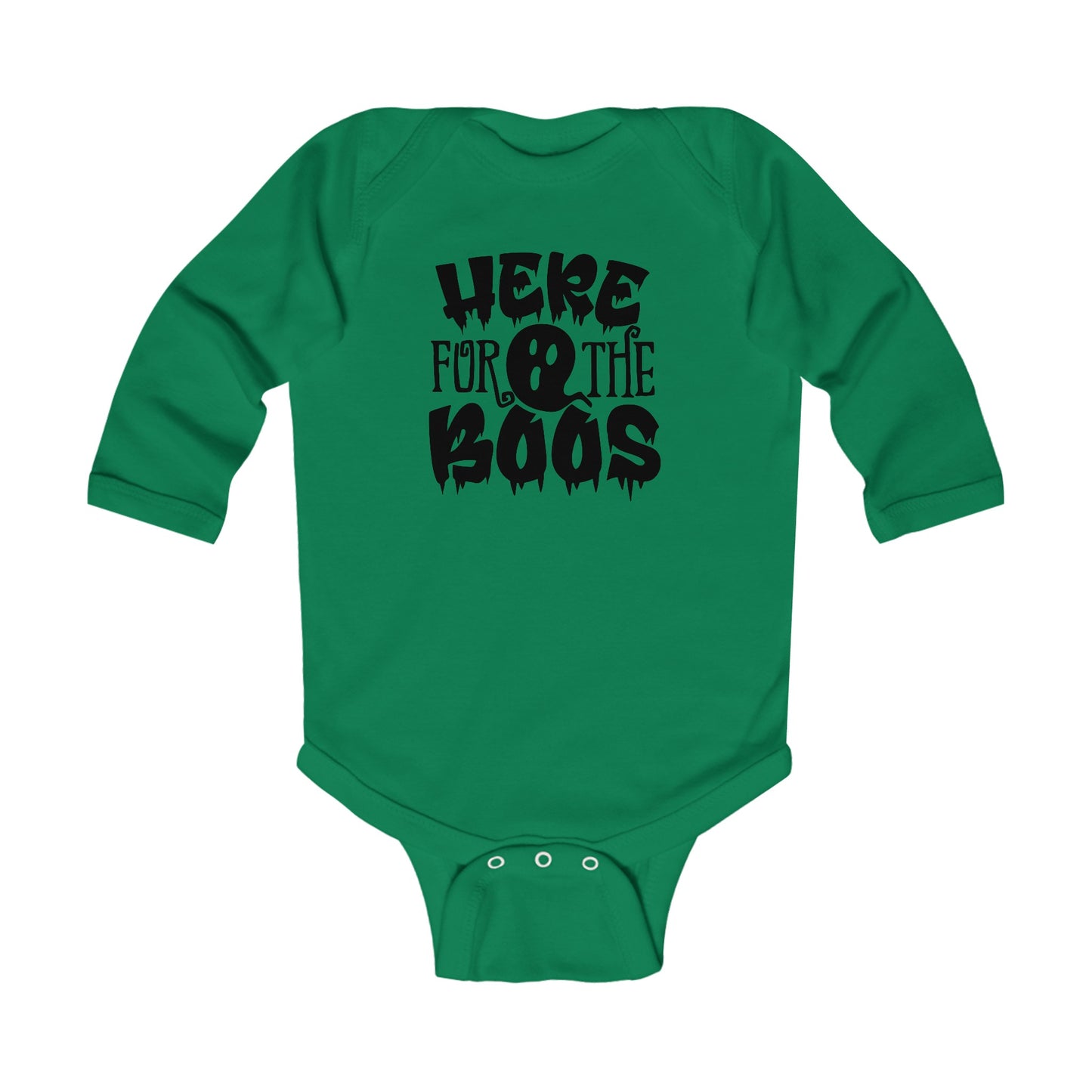 Here for the Boos Baby Halloween humor  Long Sleeve Onsie