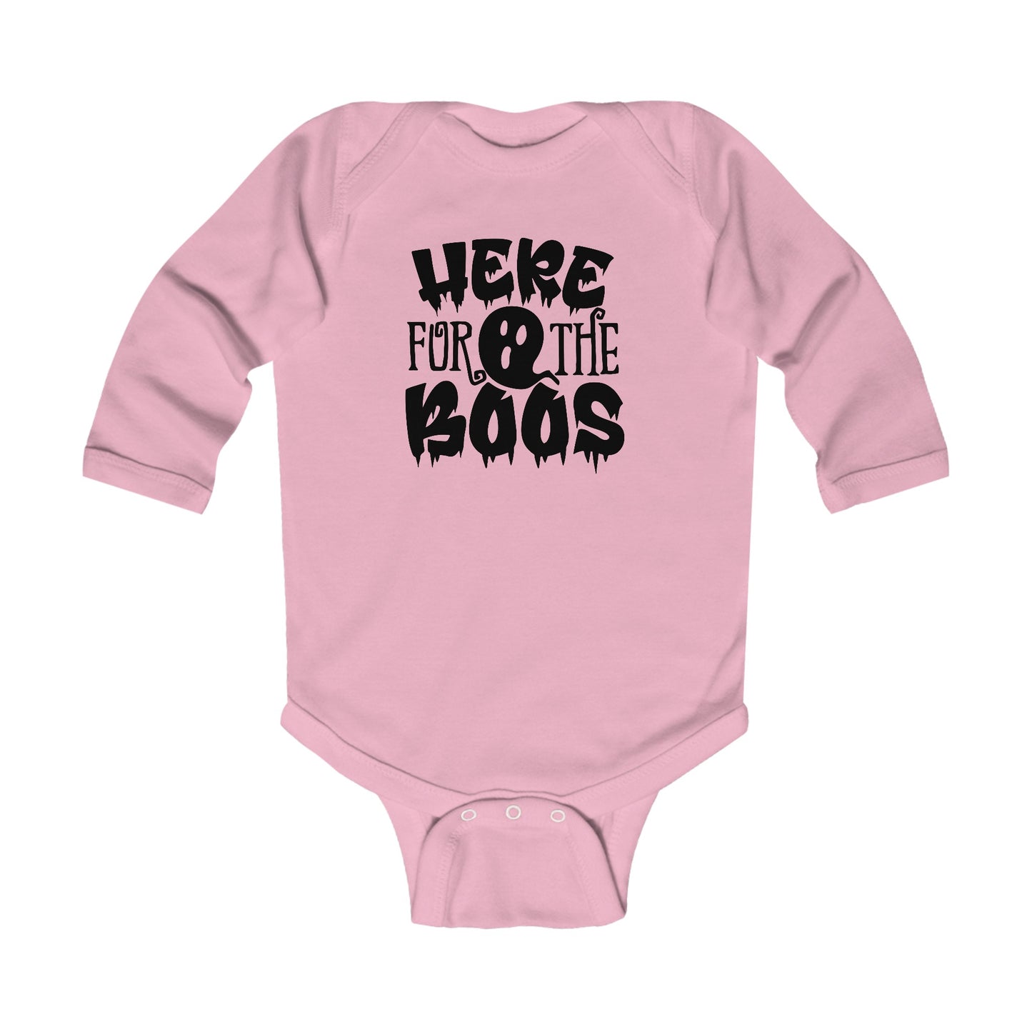 Here for the Boos Baby Halloween humor  Long Sleeve Onsie