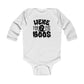 Here for the Boos Baby Halloween humor  Long Sleeve Onsie