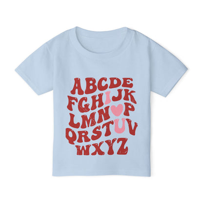 I 🩷 U retro abc's Valentine's Dat Heavy Cotton™ Toddler T-shirt