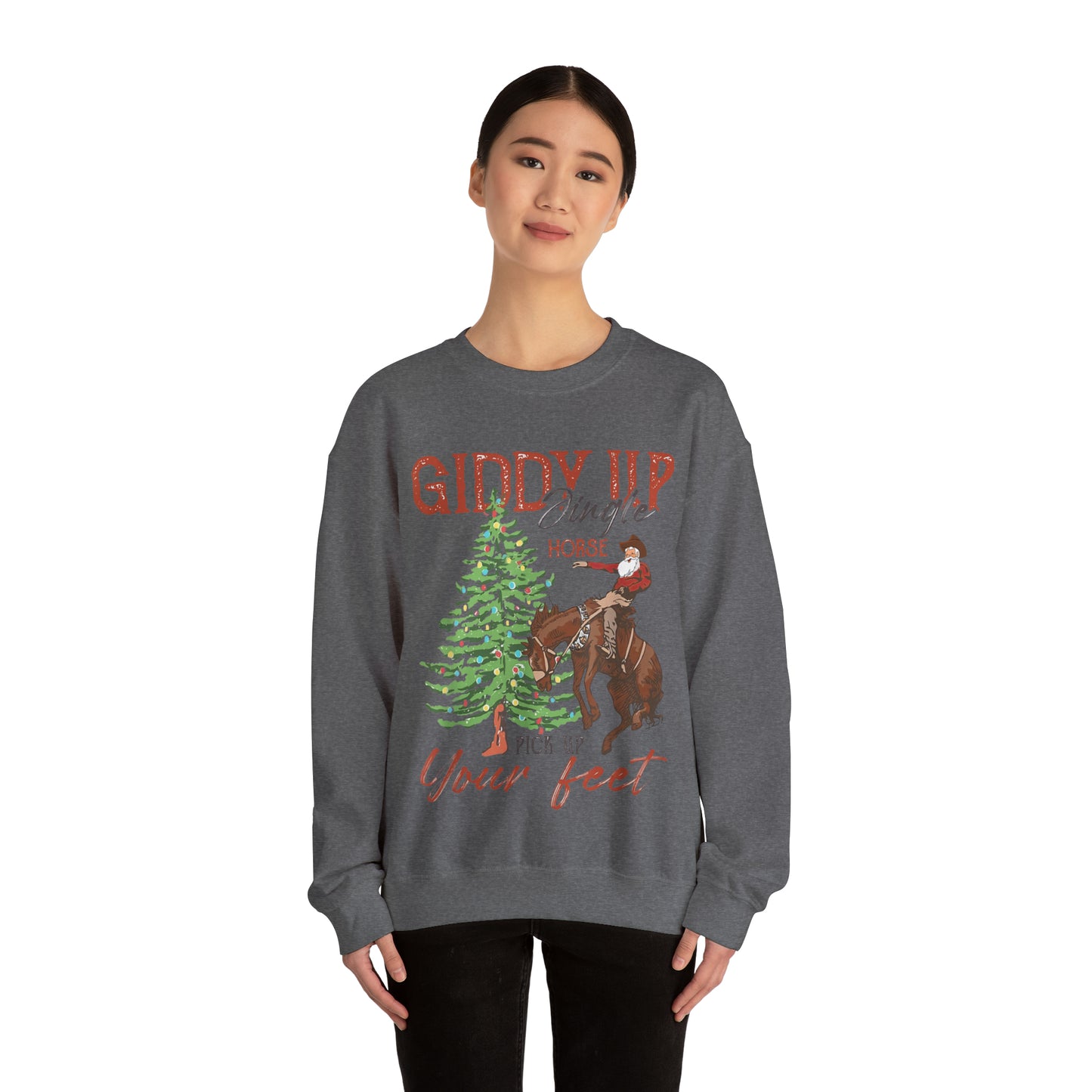 giddy up jingle horse Unisex Heavy Blend™ Crewneck Sweatshirt