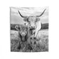 Lola and Calf black and white Indoor Wall Tapestries