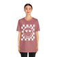 valentines day retro smiley checker board face Unisex Jersey Short Sleeve Tee
