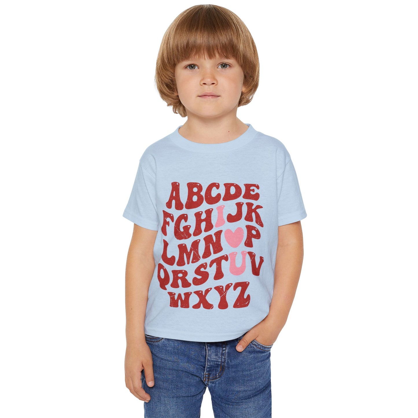 I 🩷 U retro abc's Valentine's Dat Heavy Cotton™ Toddler T-shirt