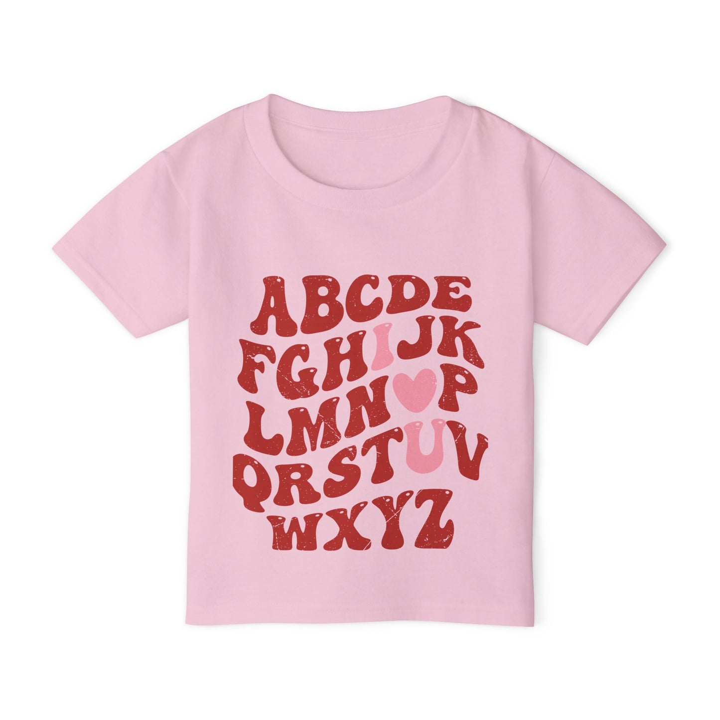 I 🩷 U retro abc's Valentine's Dat Heavy Cotton™ Toddler T-shirt