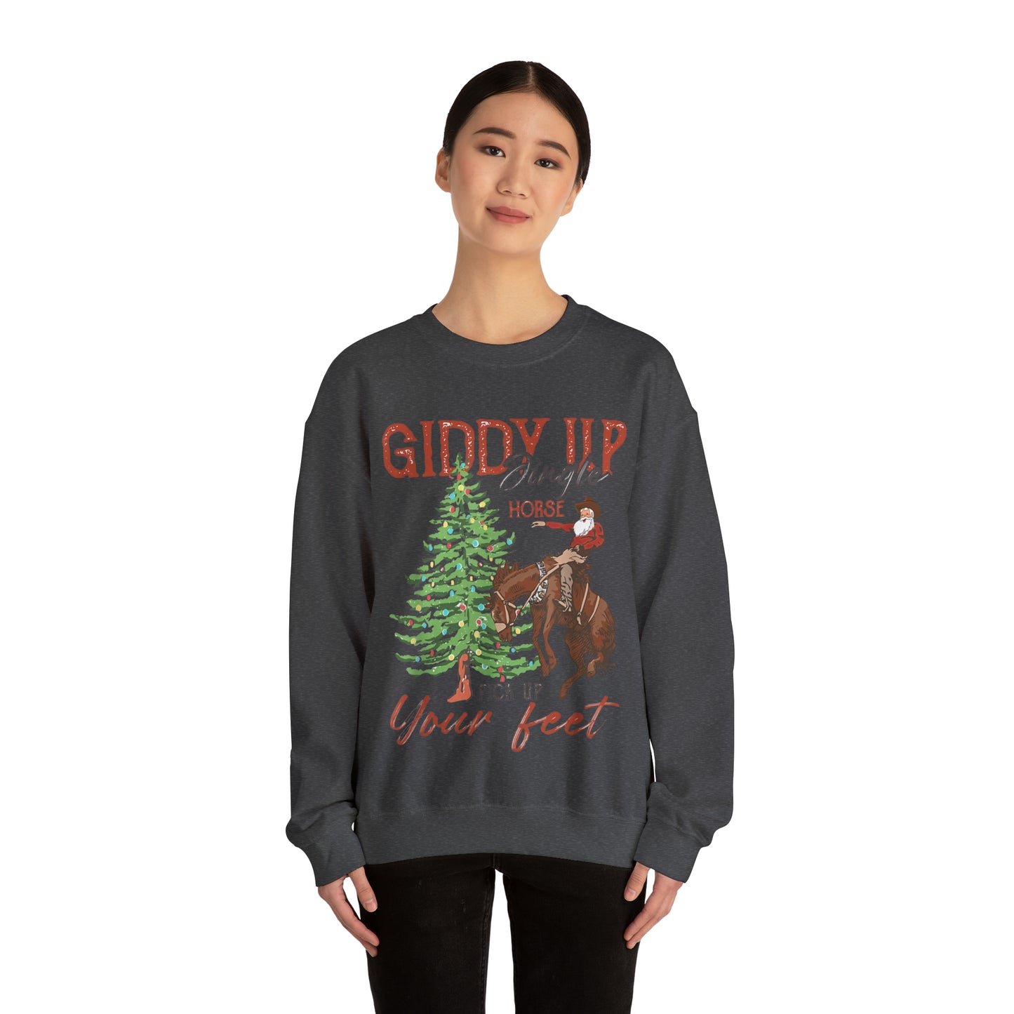 giddy up jingle horse Unisex Heavy Blend™ Crewneck Sweatshirt