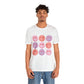 retro groovy smiley face valentines day Unisex Jersey Short Sleeve Tee