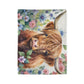 Floral watercolor highland cow Soft Polyester Blanket