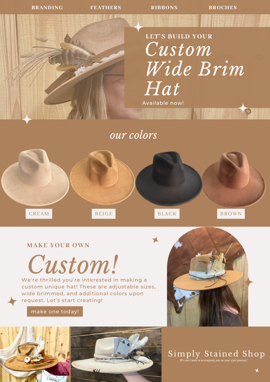 Custom Wide Brim Hat Decorating virtual