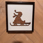 3D child on sled sign, Farmhouse Wood Christmas Sign, laser art