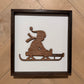 3D child on sled sign, Farmhouse Wood Christmas Sign, laser art