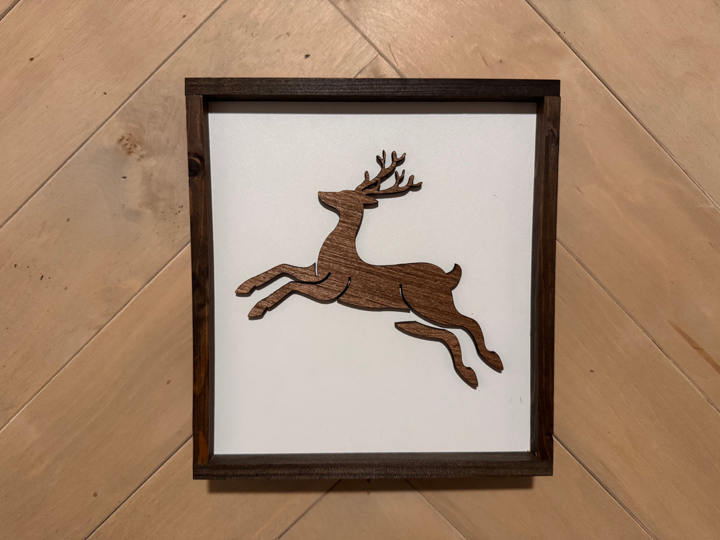 3D Reindeer sign, Farmhouse Wood Christmas Sign, laser art