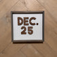 3D Christmas December 25 sign, Farmhouse Wood Christmas Sign, laser art