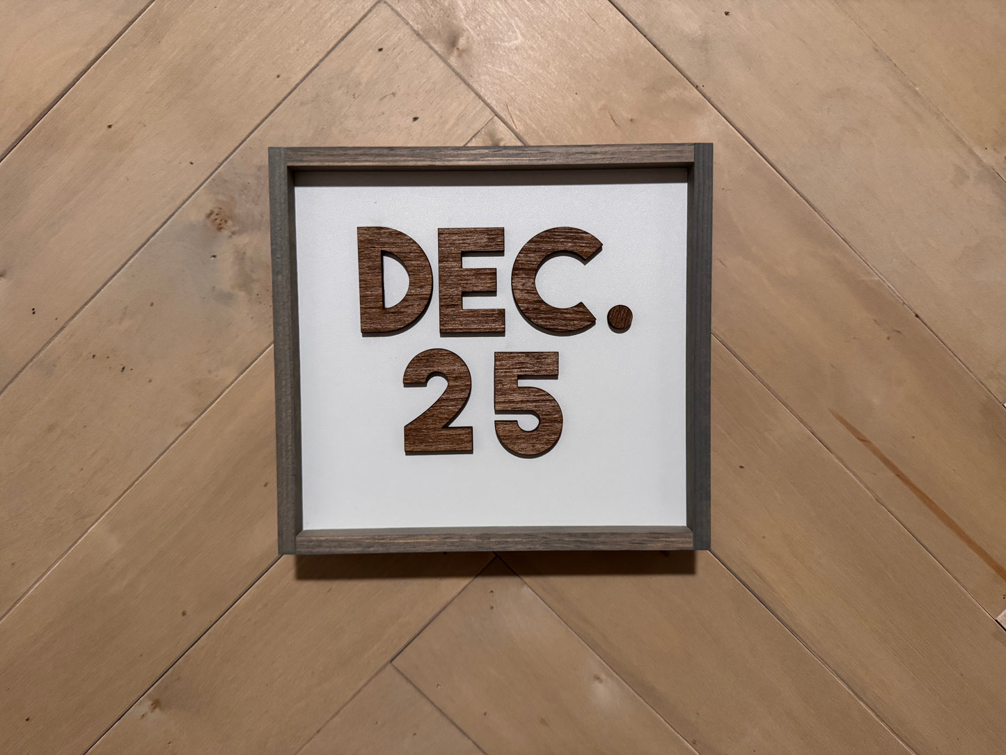 3D Christmas December 25 sign, Farmhouse Wood Christmas Sign, laser art