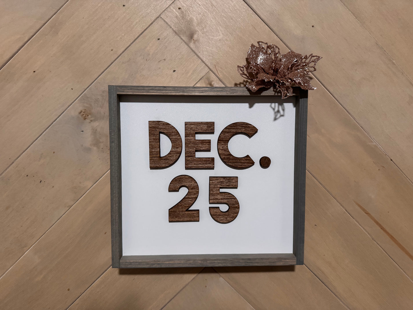 3D Christmas December 25 sign, Farmhouse Wood Christmas Sign, laser art