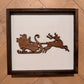 3D Santa and reindeer sign, Farmhouse Wood Christmas Sign, laser art