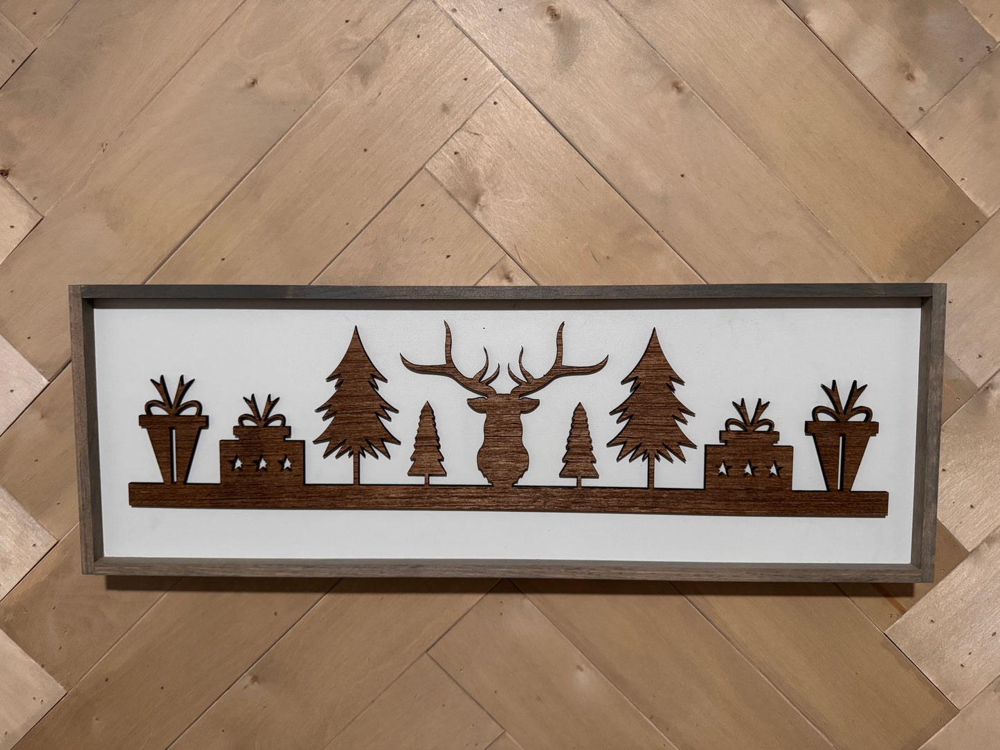 3D Christmas nature sign, Farmhouse Wood Christmas Sign, laser art