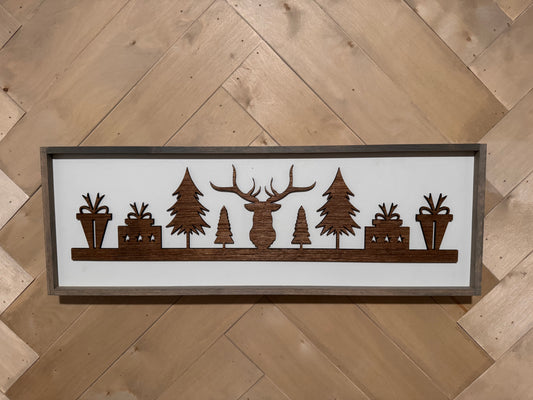 3D Christmas nature sign, Farmhouse Wood Christmas Sign, laser art