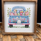 Happy Easter Bunny Vintage Blue Truck