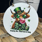 Happy St. Patricks Day highland cow Circle Wood Sign hanging circle