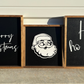 Black and White Christmas Sign Set. Ho Ho Ho, 3d santa , Merry Christmas wood signs