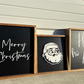 Black and White Christmas Sign Set. Ho Ho Ho, 3d santa , Merry Christmas wood signs