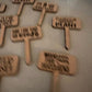 Funny Plant wood signs Garden Stakes - humor Garden or Indoor Plant wood Signs, Vegetables Labels, Planter Markers