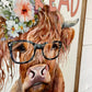 Watercolor Floral Highland Cow Classroom Bundle