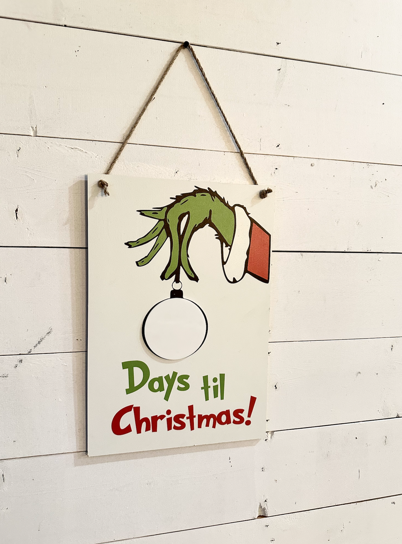 Gr.inch countdown days til christmas wood sign