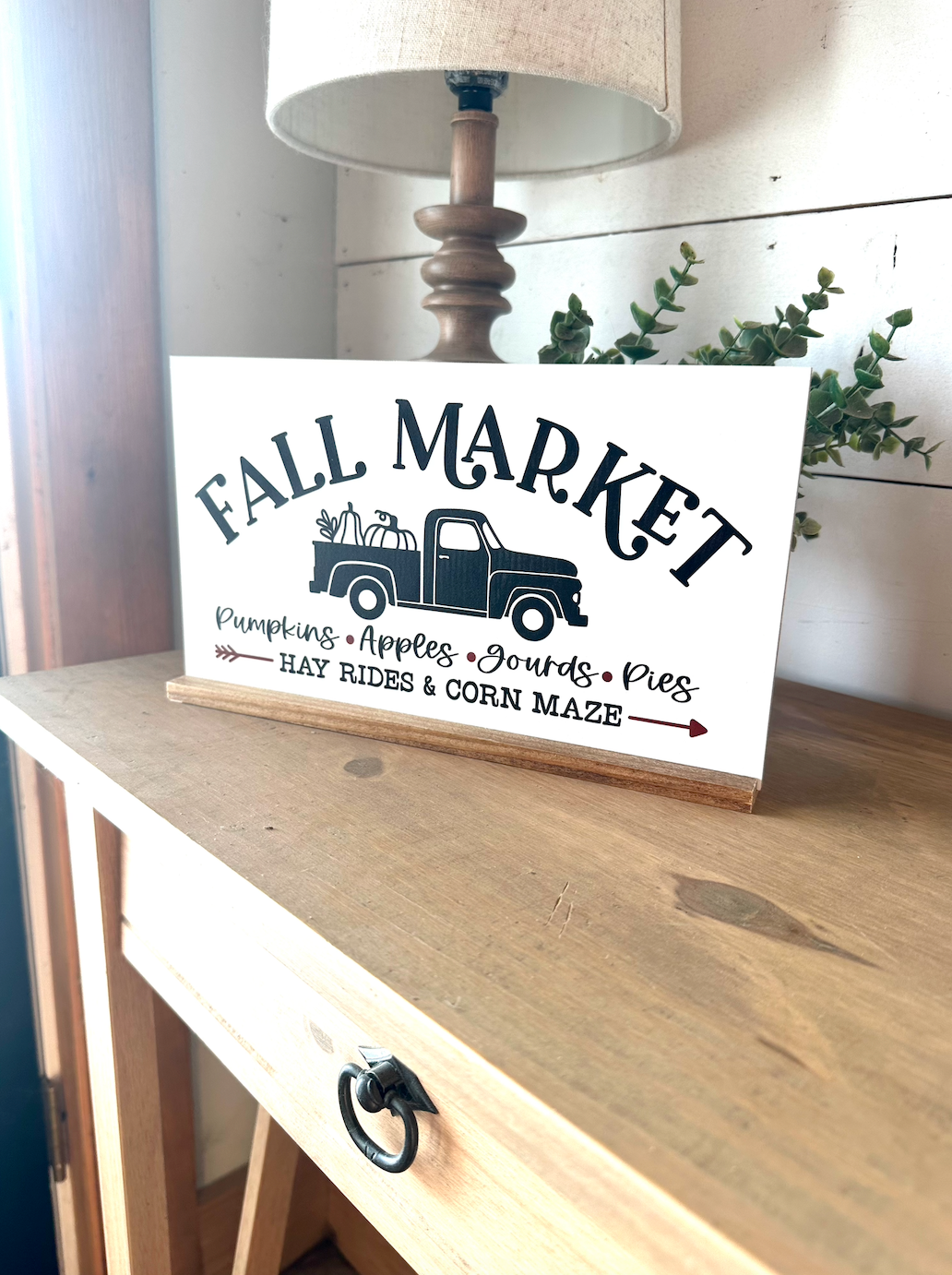 Fall market truck new fall 2023 wood sign