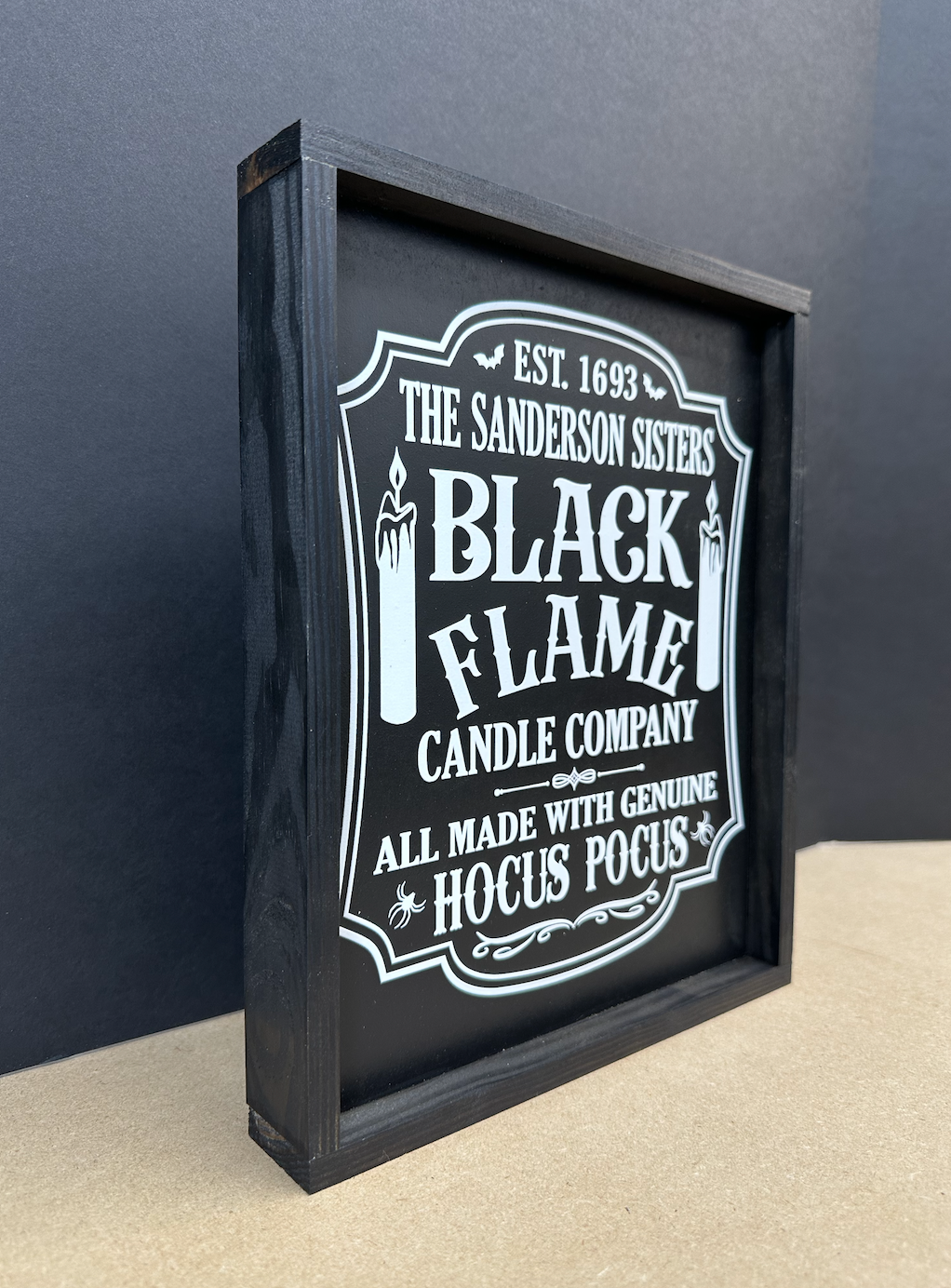 Black flame candle co sanderson sisters hocus pocus 2023 new wood sign