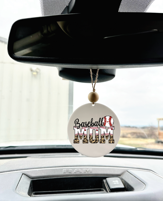 Baseball Mom Car Charm cute accessory leopard print