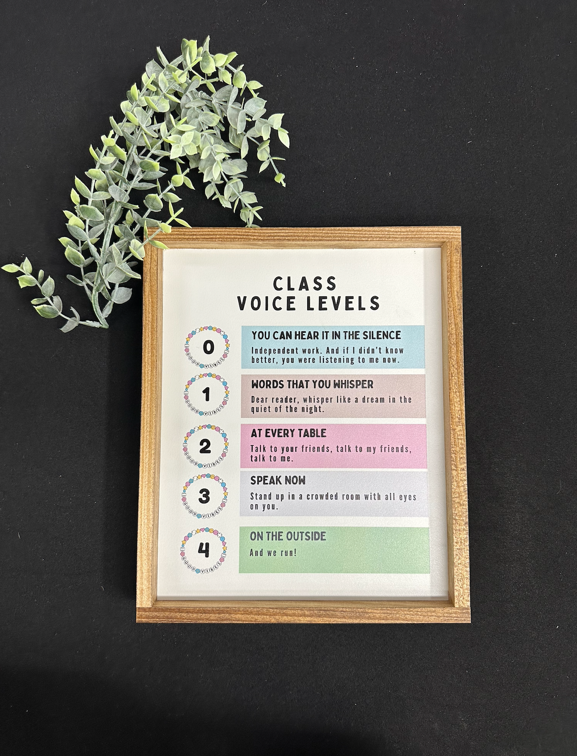 Swifty Class Voice Levels wood sign; classroom decor; classroom sign; teacher sign