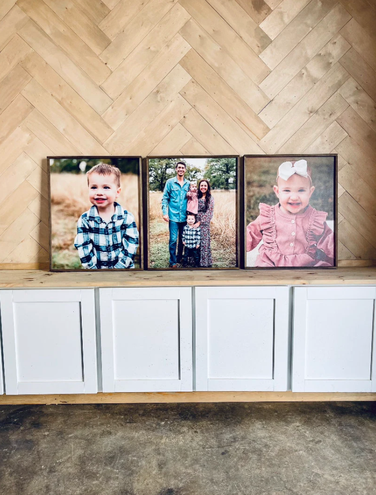 Your Family Photos; Framed Wood Photo Signs