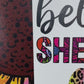 She Believed She Could So She Did leopard print flower wood sign