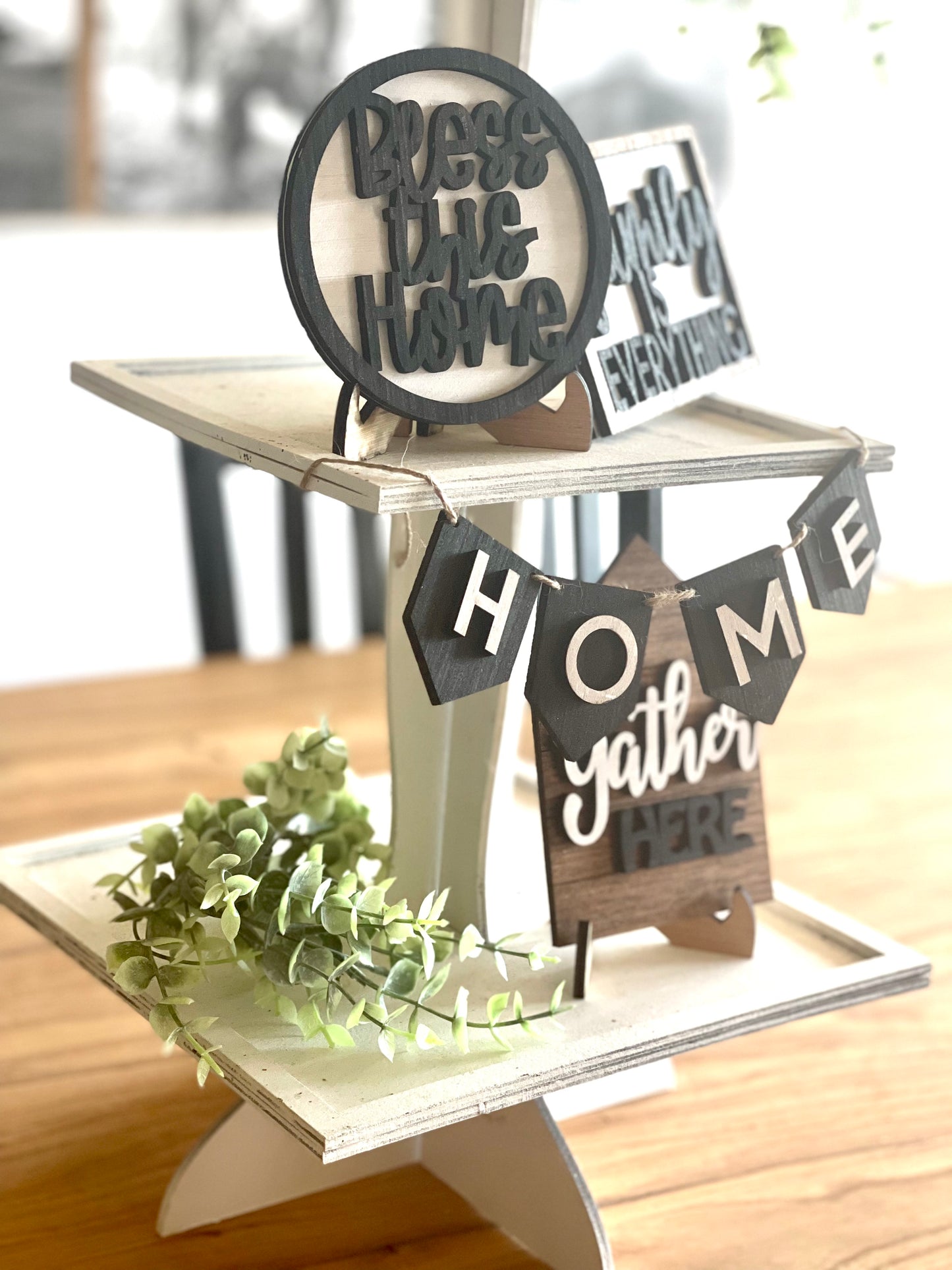 DIY home neutral Tiered Tray